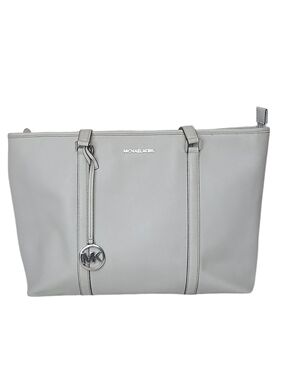 Michael Kors Jet Set Travel Large Tote Bag Gray Saffiano Leather